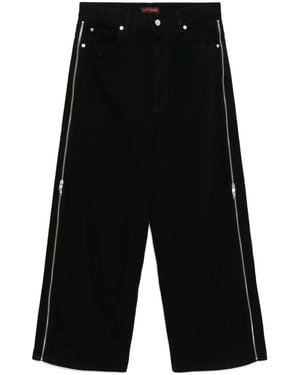 LỰU ĐẠN Jeans Met Ritsdetail - Zwart