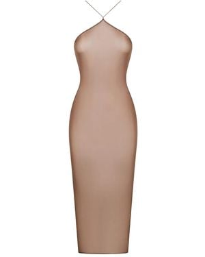 Maison Close French Kiss Light Open-Back Midi Dress - Natural