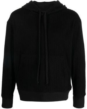 Tessitura Knitted Loose-Fit Hoodie - Black