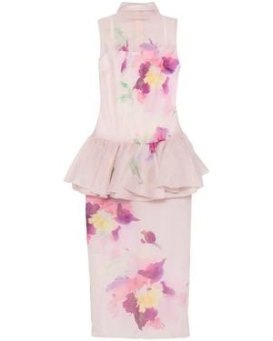 Aje. Arlina Ruffled Floral-Print Gown - Pink