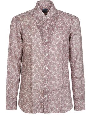 Barba Napoli Floral-Print Linen Shirt - Pink