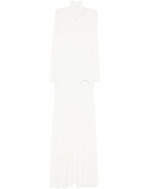 Coperni Geripptes Strickkleid - Weiß