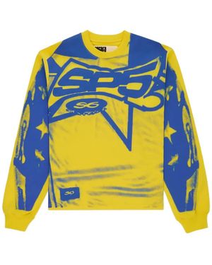 Sp5der Long-Sleeve Graphic-Poink T-Shirt - Yellow