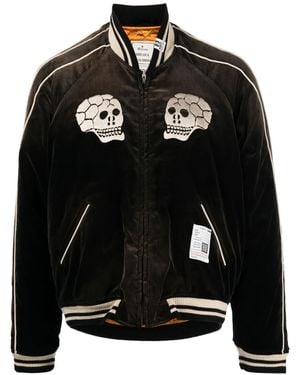 Maison Mihara Yasuhiro Souvenir Velvet Bomber Jacket - Black