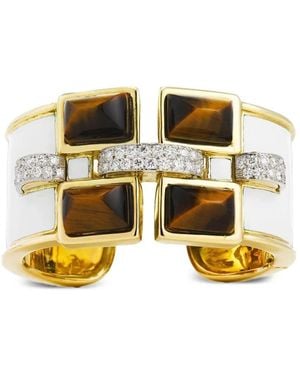 David Webb Bastille Diamond And Tiger's Eye Bracelet - Metallic
