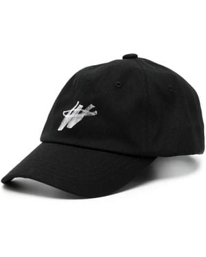 we11done Baseballkappe Mit Logo-Print - Schwarz
