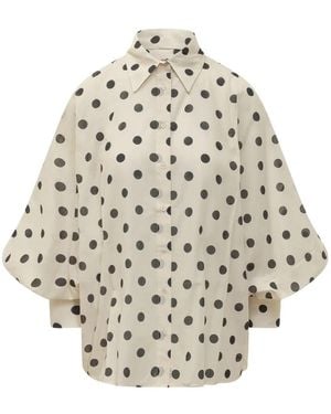 SOSUE Polka-Dot Blouse - White
