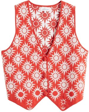 Chinti & Parker X Laura Whitmore Sunflower Waistcoat - Red
