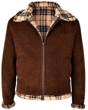 Hettabretz Belted Zipped Suede Overcoat - Brown
