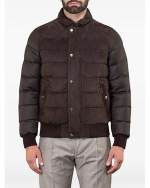 Moorer Viani Collared Padded Jacket - Brown