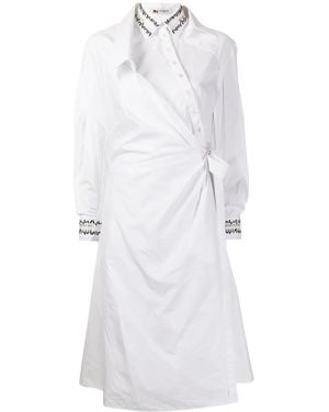 Ports 1961 Asymmetric-Shirt Wrap Dress - White