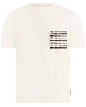 Manière De Voir Joris Whipstitch Pocket-Detail T-Shirt Cream - White