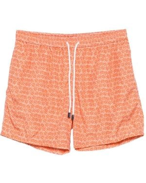 Barba Napoli Floral-Print Drawstring-Waist Swim Shorts - Pink