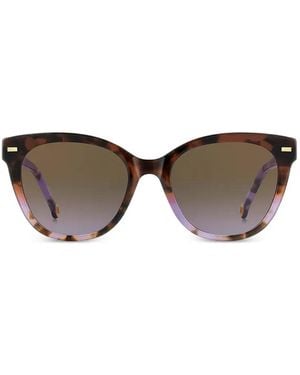 Carolina Herrera Tortoiseshell-Effect Cat-Eye Sunglasses - Brown
