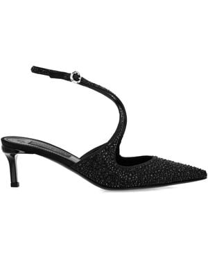 Philipp Plein 55Mm Slingback Strass Pumps - Black