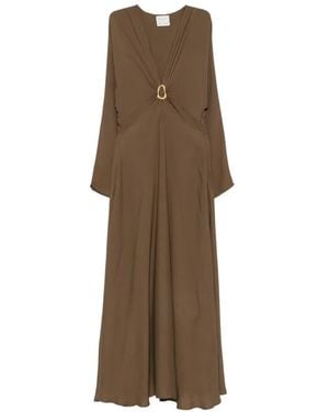 forte_forte V-Neck Maxi Dress - Natural