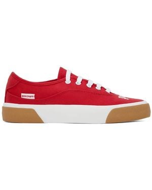 Palm Angels Logo Lace-Up Skater Trainers Pwic013C99Mat0011001" - Red