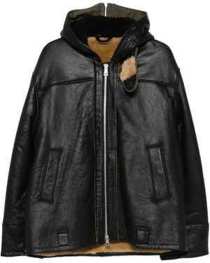 Our Legacy Blizzard Hooded Leather Jacket - Black