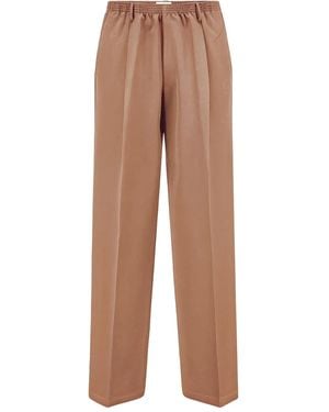 Cellar Door Ezio Elasticated-Waistband Pants - Brown