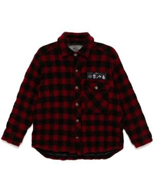 Stain Shade Checked Jacket - Red