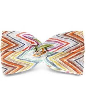 Missoni Zigzag-Knit Twisted Headband - White