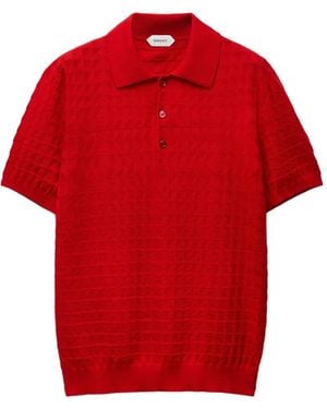 Versace Wool Knit Polo - Red