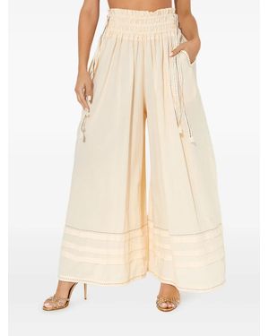 Agua Bendita Pantalones palazzo Tatum bordados - Neutro