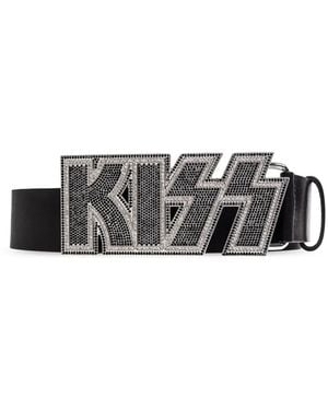 DSquared² Crystal-Embellished Belt - White