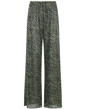 Oséree Animal-Print Pants - Green