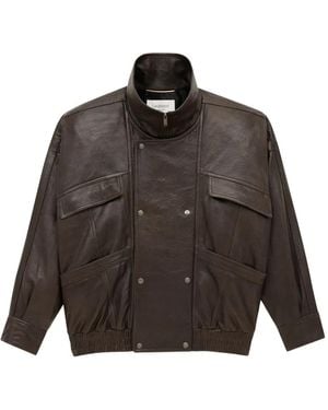 Saint Laurent Bomberjacke aus Lammleder - Braun