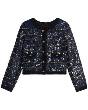 Fortela Divine Sequin Embroidered Jacket - Blue