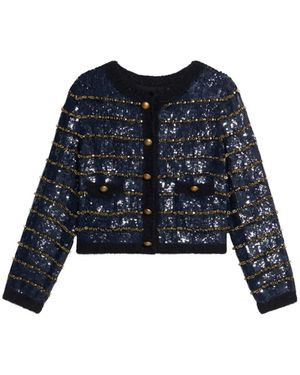 Fortela Divine Sequin Embroidered Jacket - Blue