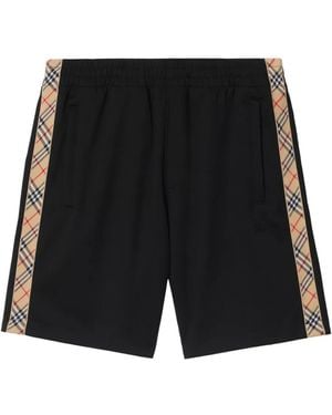 Burberry Short À Bords À Carreaux - Noir