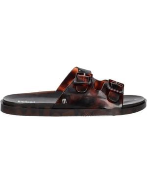 Melissa Tortoiseshell-Effect Buckle-Fastening Slides - White