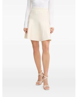Guess Ribbed-Flared Mini Skirt - White
