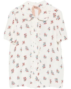 N°21 Blouse À Fleurs Imprimées - White