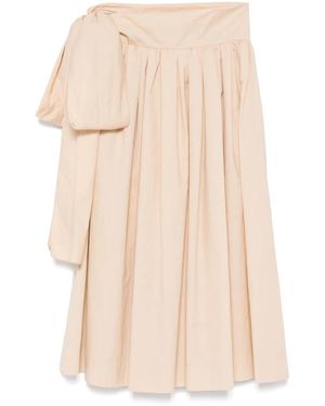 Fabiana Filippi Pleated Midi Skirt - Natural