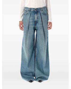 Haikure Candy Pleated Wide-Leg Jeans - Blue