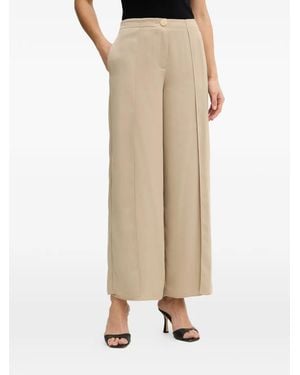 ARMANI EXCHANGE Side-Slit Pleated Trousers - Natural