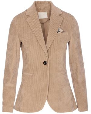 Circolo 1901 Corduroy V-Neck Blazer - Natural