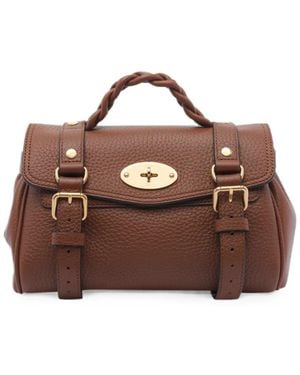 Mulberry Mini Alexa Braided-Handle Shoulder Bag - Brown
