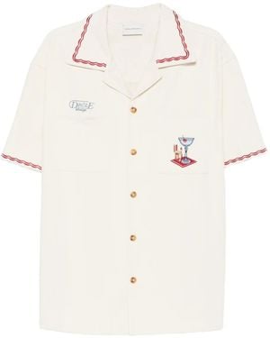 Drole de Monsieur Embroidered Pocket Shirt - White