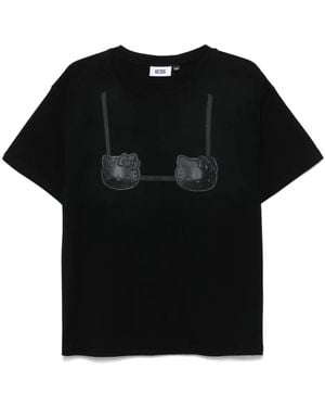 Gcds X Hello Kitty Printed-Bra T-Shirt - Black
