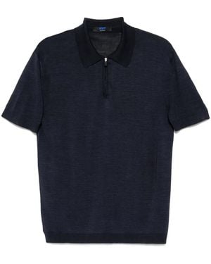 Kiton ハーフジップ ポロシャツ - ブルー