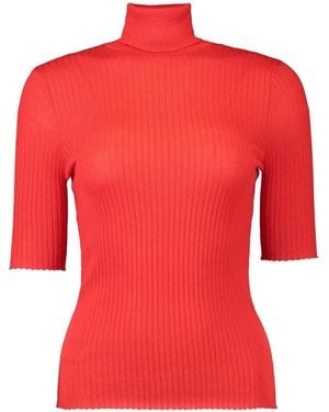 SPRWMN Kurzärmeliges Rollkragenoberteil - Rot