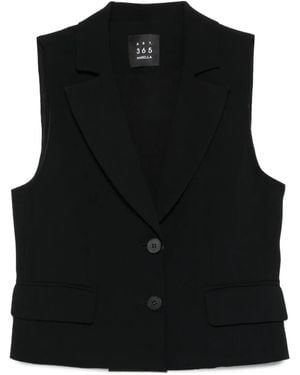 Marella Two-Button Lapel Waistcoat - Black