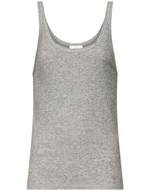 Loulou de Saison Roni Rib-Knit Tank Top - Grey