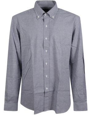 Fay All-Over Pattern Long-Sleeve Shirt - Blue