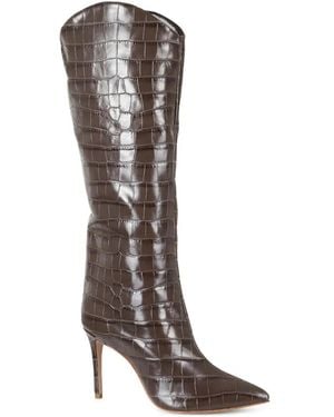 SCHUTZ SHOES Maryana Croc-Effect Leather Boots - Brown