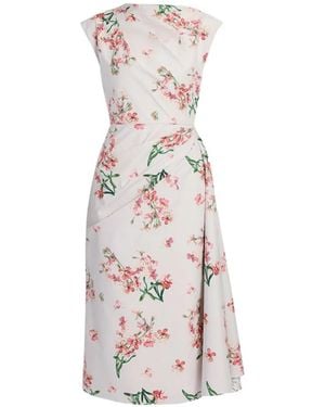 Erdem Floral-Print Draped Dress - White